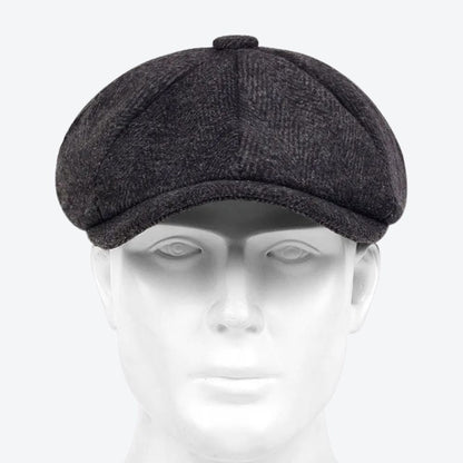 Boina Masculina Retro de Algodão Cinza Escuro