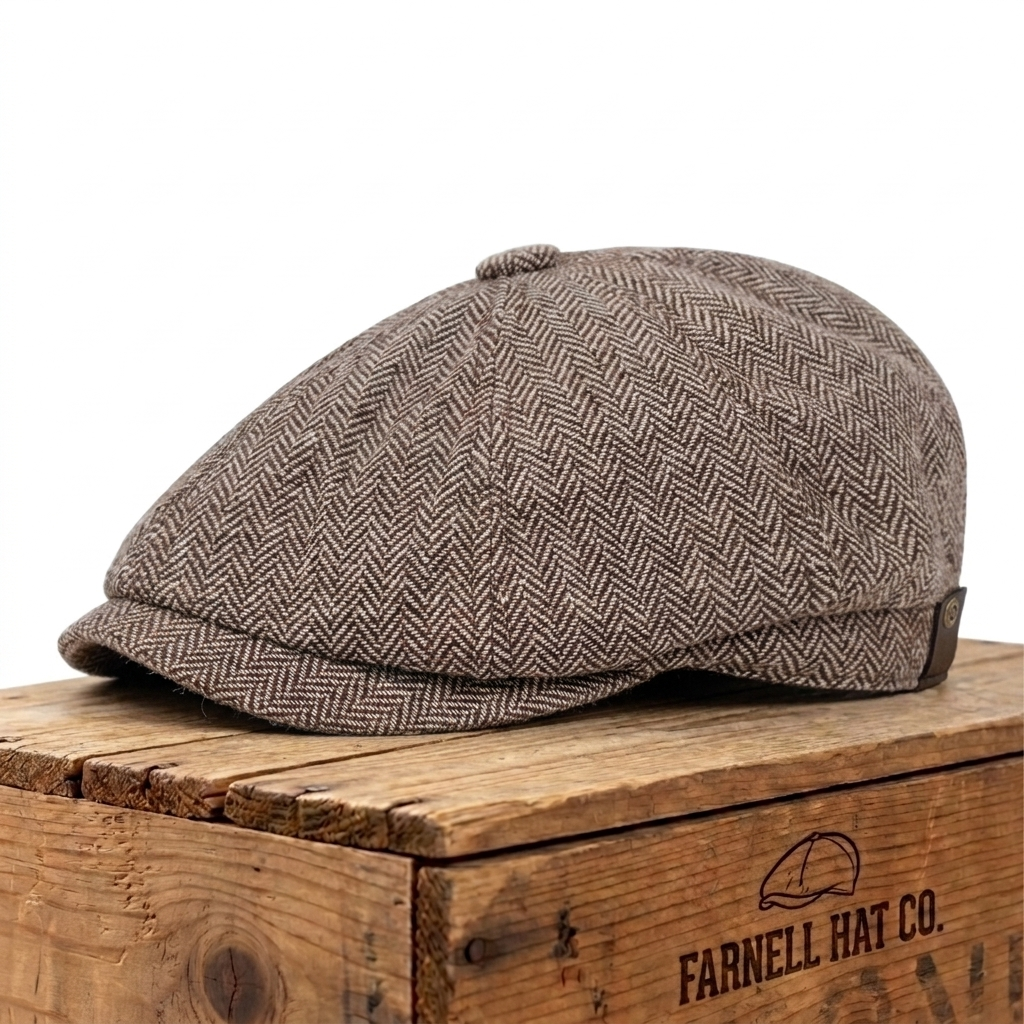 Herringbone Wool Cap