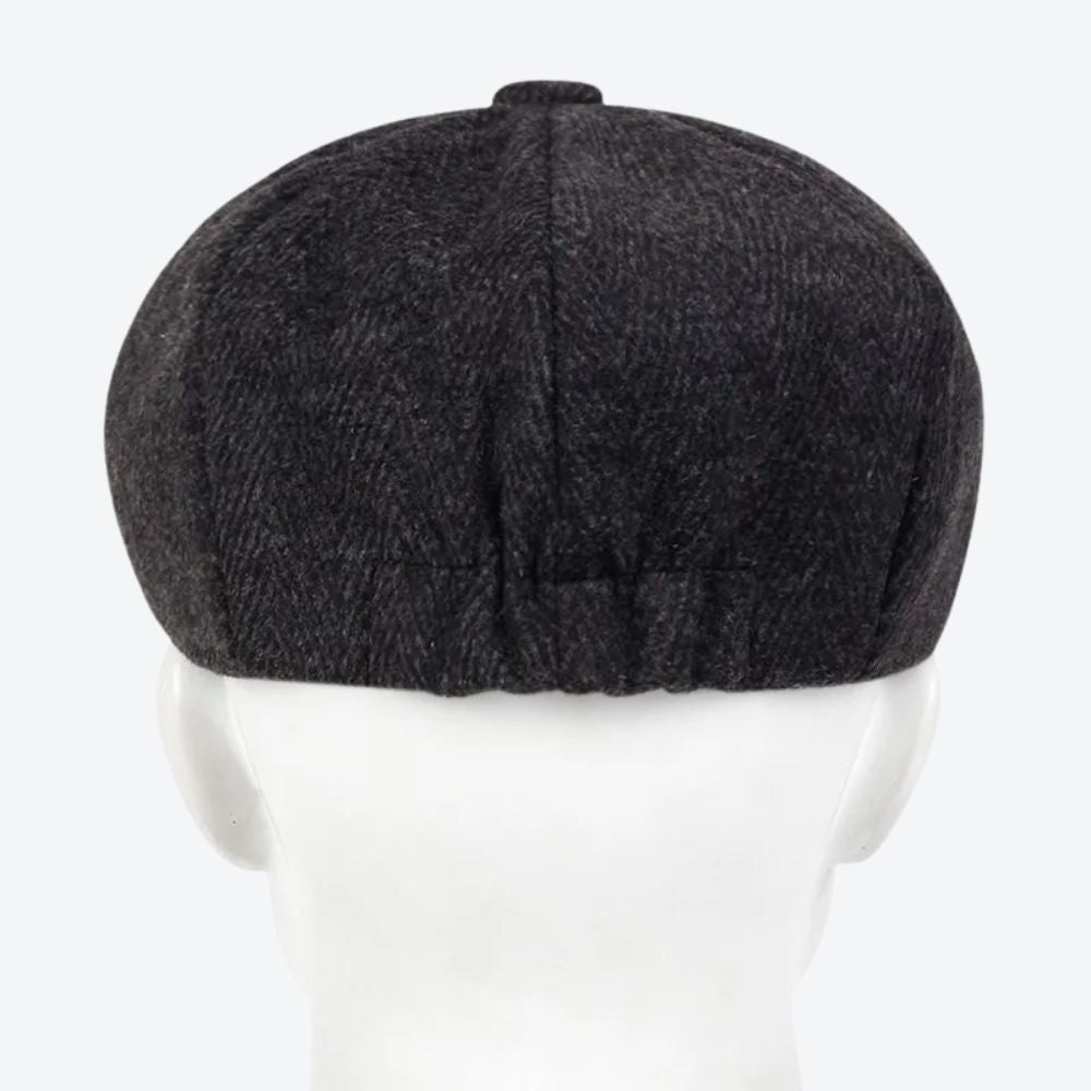 Boina Masculina Retro de Algodão Cinza Escuro