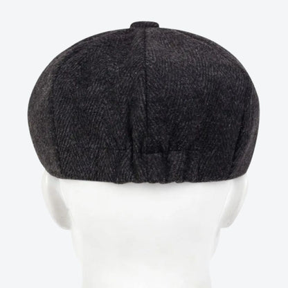 Boina Masculina Retro de Algodão Cinza Escuro