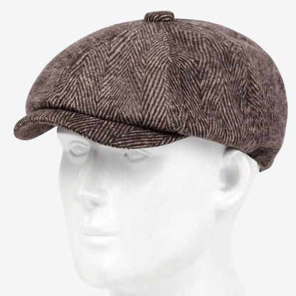 Boina Masculina Retro de Algodão Cinza Escuro
