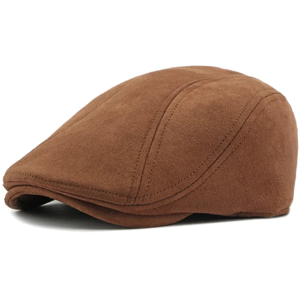 Boina Masculina de Camurça Bege