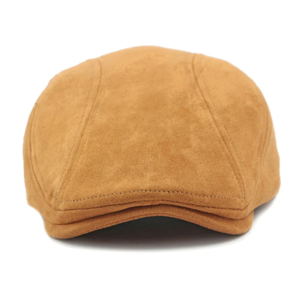 Boina Masculina de Camurça Bege