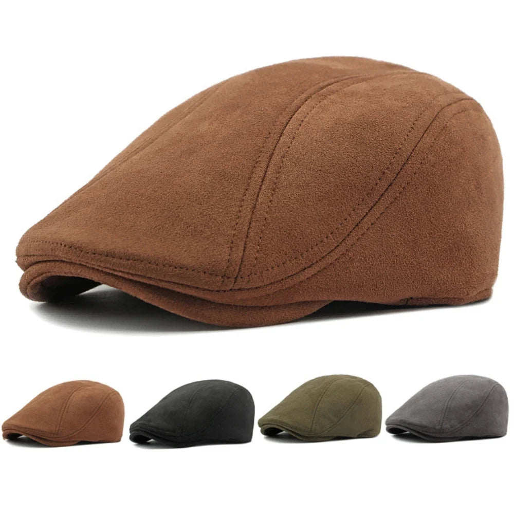 Boina Masculina de Camurça Bege