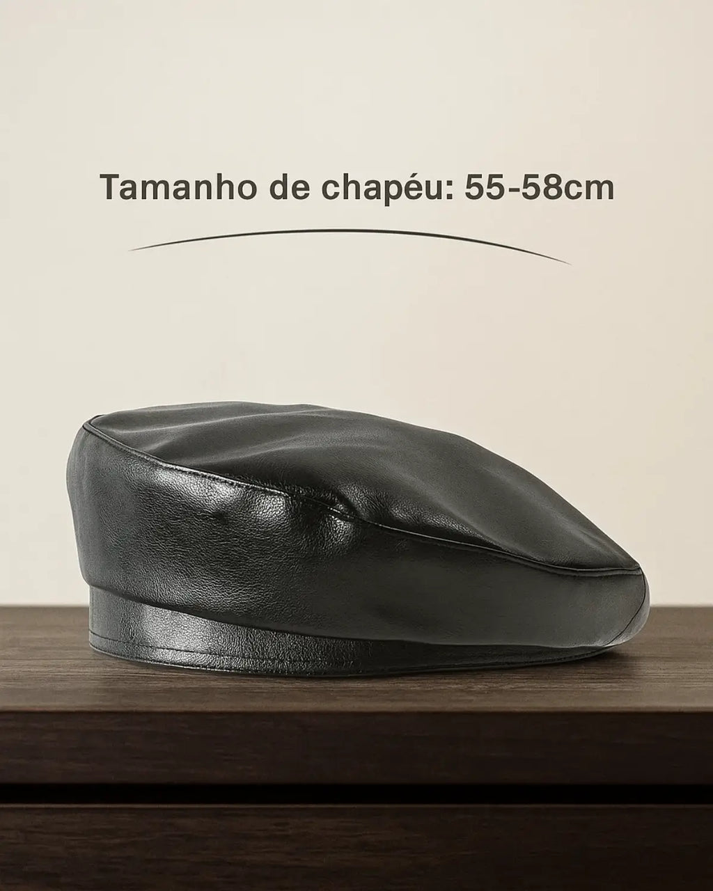 Boina Masculina Francesa Couro Black