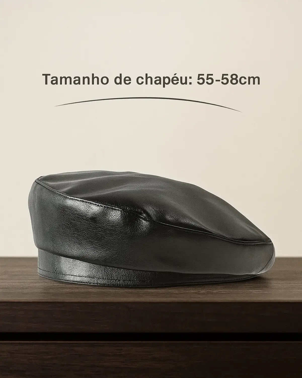 Boina Masculina Francesa Couro Black