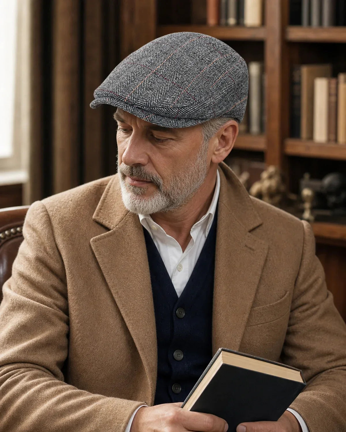 Boina Masculina Inglesa Algodão Grey