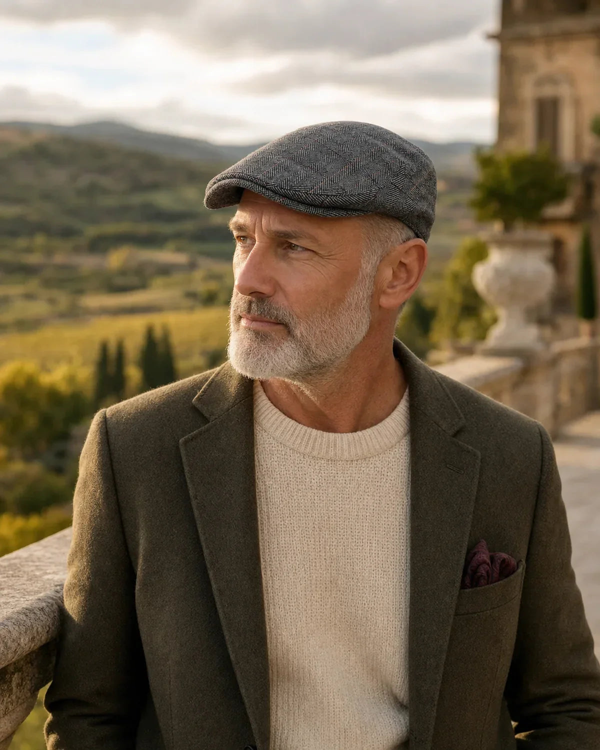 Boina Masculina Inglesa Algodão Grey