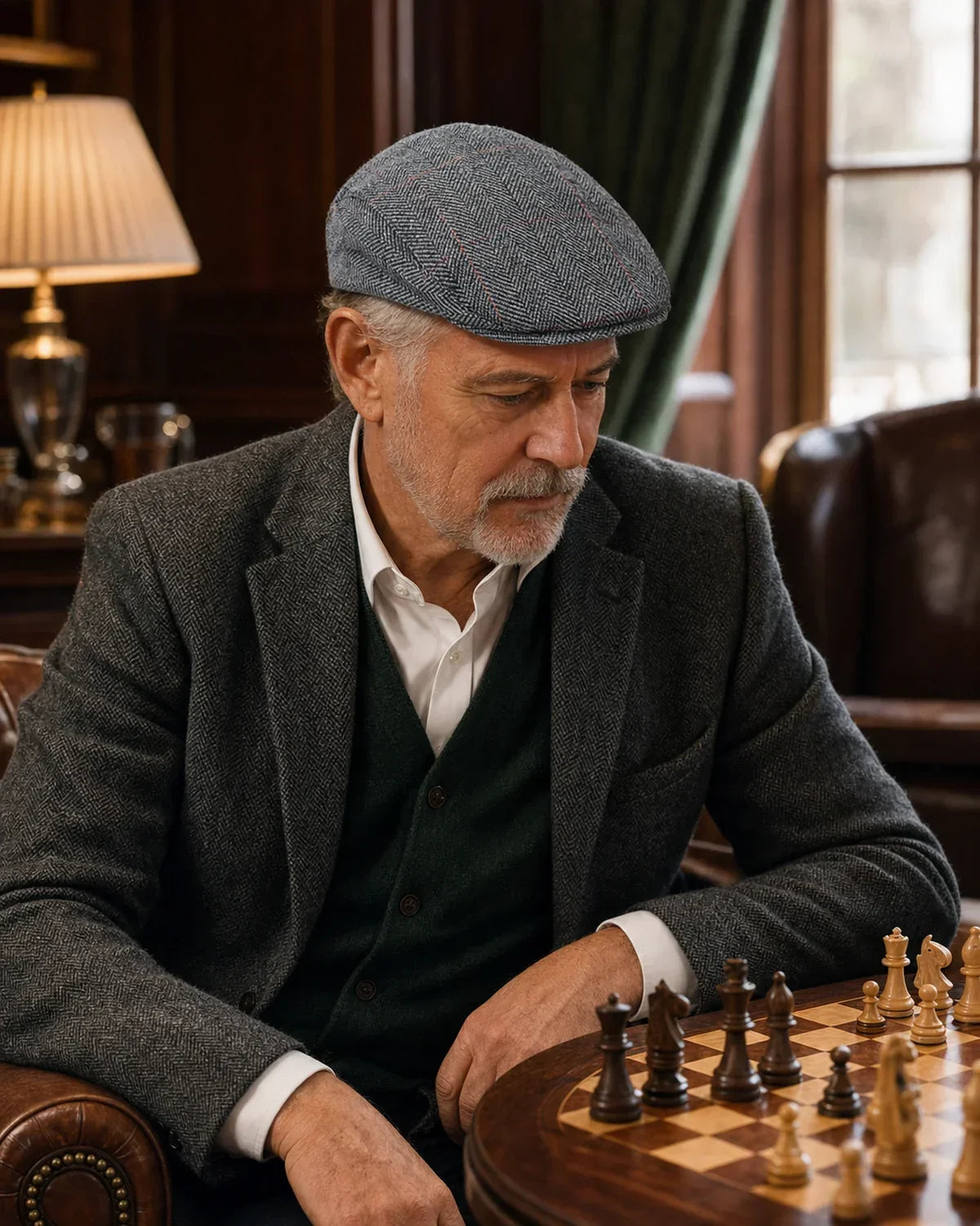 Boina Masculina Inglesa Algodão Grey
