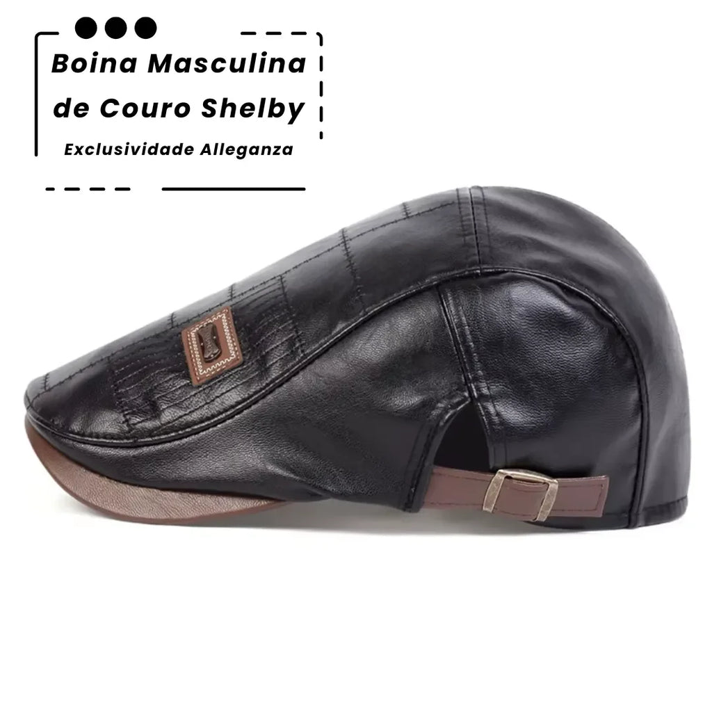Boina Masculina de Couro Shelby II